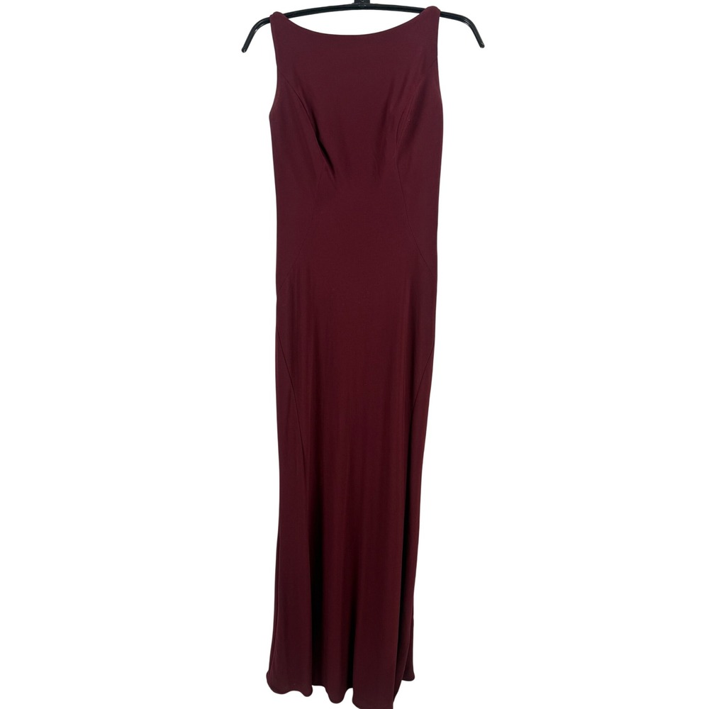 Sorella Vita Burgundy Sleeveless Formal Bridesmaid Evening Classy Column Size 4